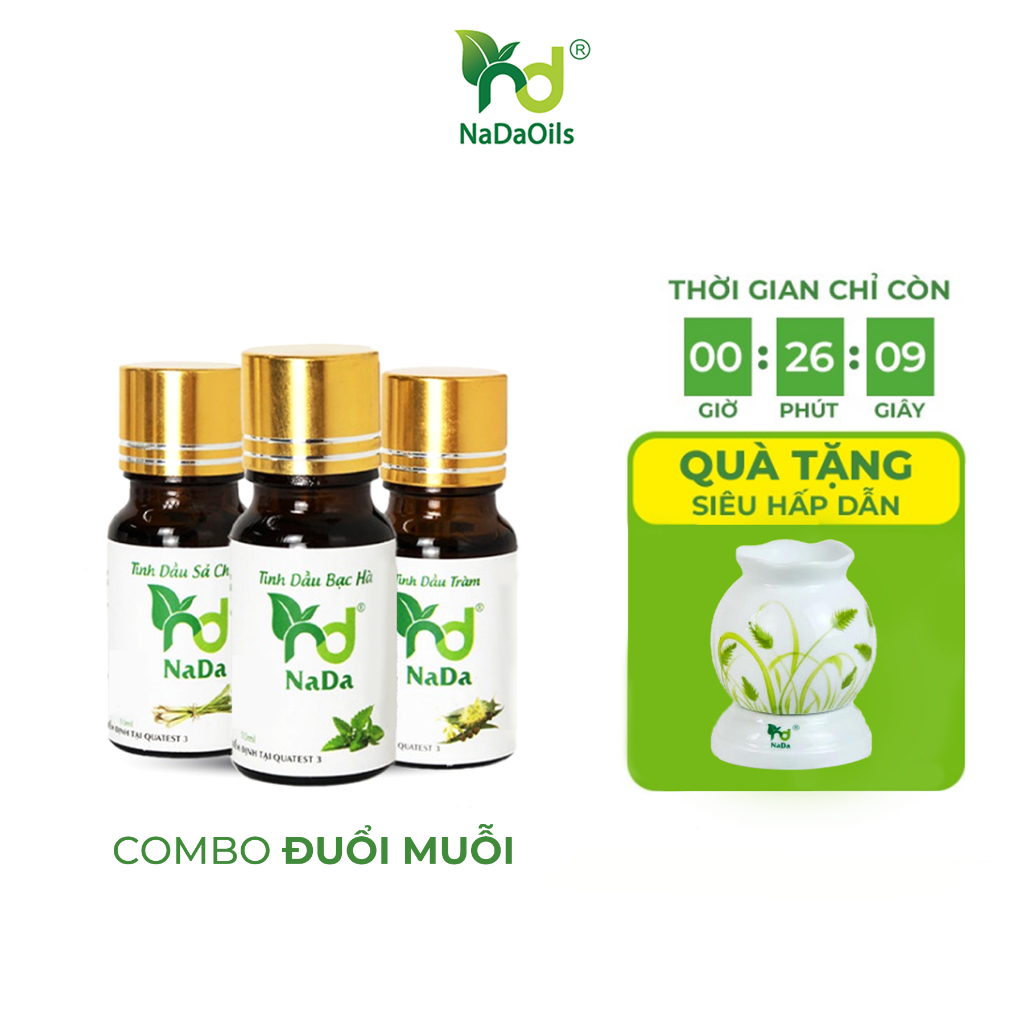 COMBO 3 chai tinh dầu đuổi muỗi NaDa kiểm định Quatest 3 chai 10ml