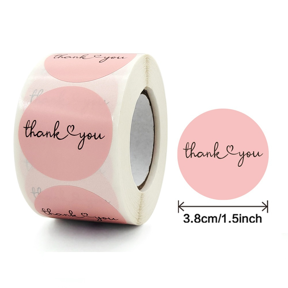 Cuộn 500 nhãn dán cảm ơn - tem thank you kiểu vintage đơn giản, sang chảnh cho gói hàng thêm dụng tâm