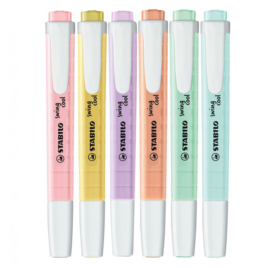 Bút dạ quang Stabilo Swing Cool Pastel Highlighter - Xuất xứ Đức, an toàn, ngòi 2 nét
