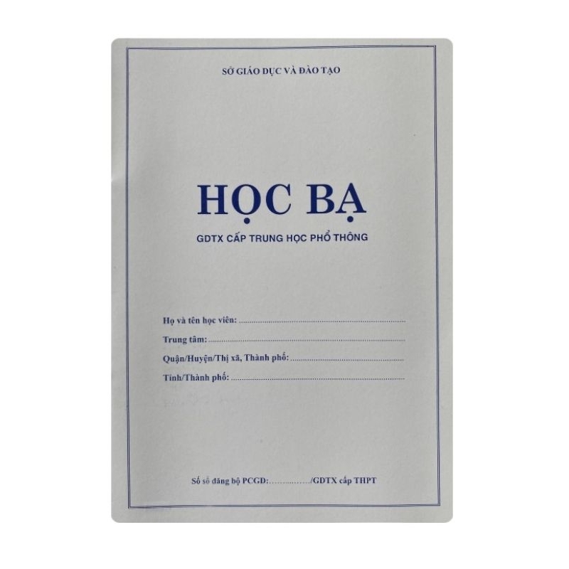 Học Bạ GDTX Cấp Trung Học Phổ Thông