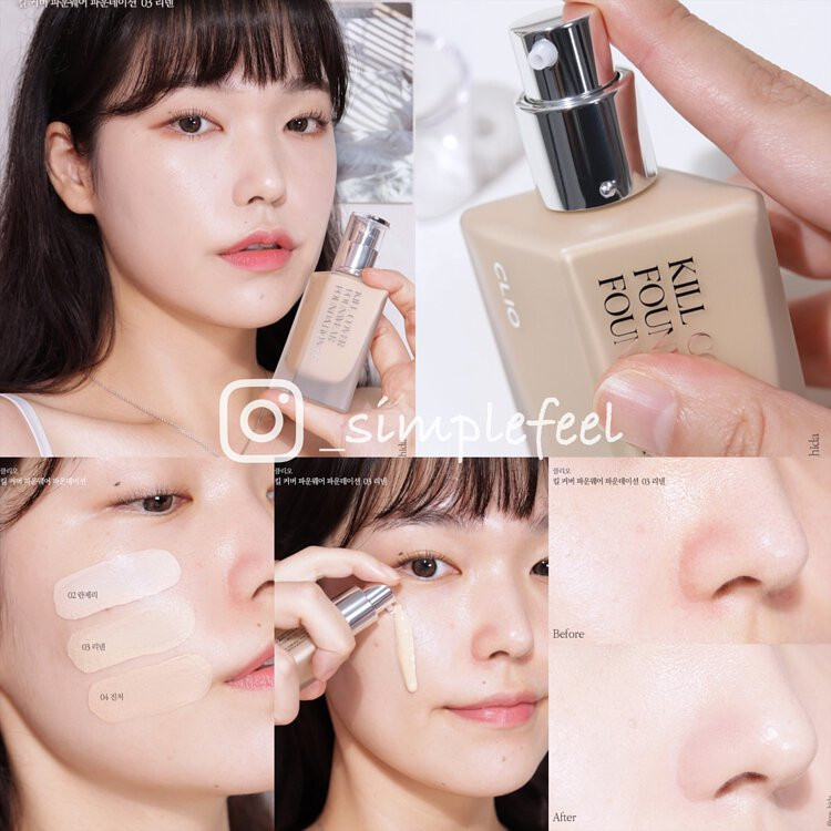 Kem Nền Che Khuyết Điểm Clio Kill Cover Founwear Foundation SPF30 13g - 38g