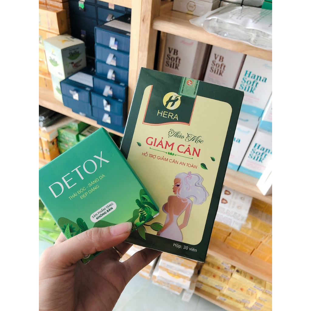 Giảm cân hera hộp 30 viên tặng kèm 15v detox HÀNG CHÍNH HÃNG CÓ THẺ BẢO HÀNH