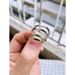 Nhẫn bạc lô,ng voi nhân tạo,kiểu nhẫn đơn nhân kép