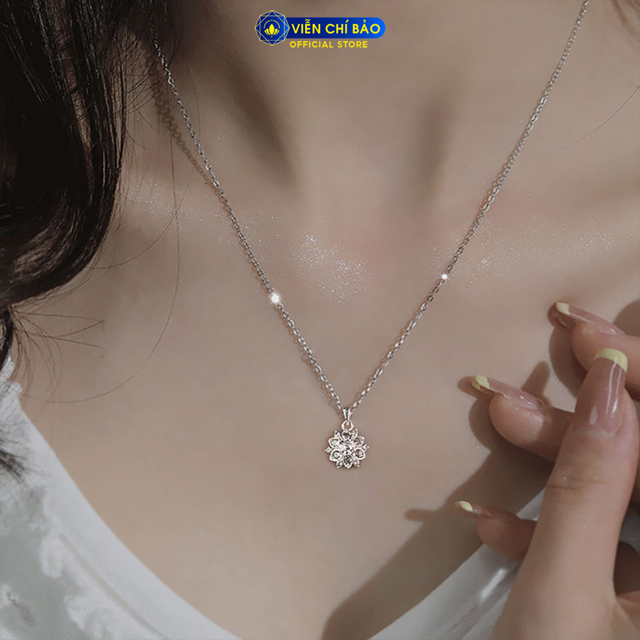 Dây chuyền bạc nữ hình Hoa sen chất liệu bạc 925 thời trang phụ kiện trang sức Viễn Chí Bảo D400772