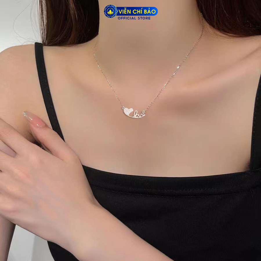 Dây chuyền bạc nữ chữ LOVE chất liệu bạc 925 thời trang phụ kiện trang sức nữ Viễn Chí Bảo D400213