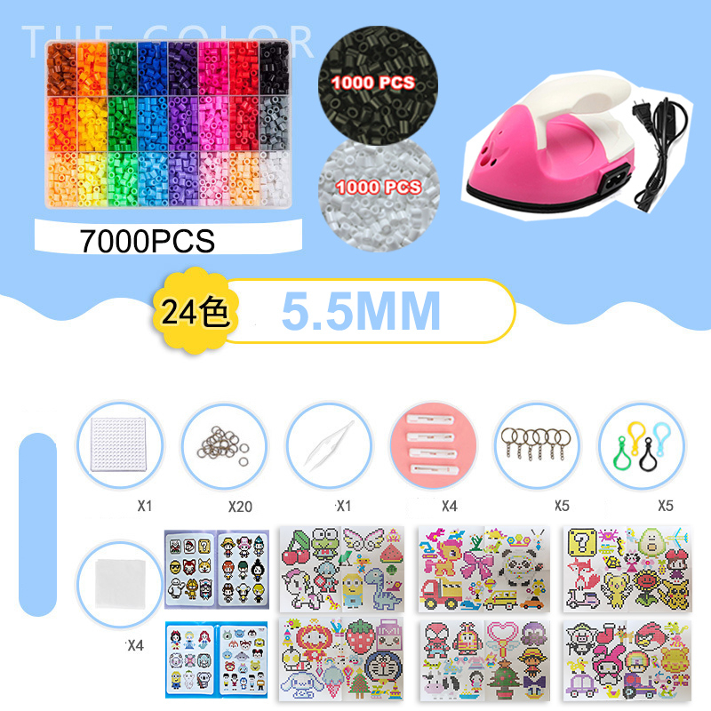 7000 Hạt Xỏ Lỗ 24 Màu 5Mm 3D Nhiều Màu Sắc Dùng Để Làm Quà Tặng Cho Bé