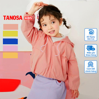 Áo khoác gió 2 lớp cho bé trai, bé gái Tanosa kids từ 2 - 9 tuổi - Aó khoác lót vải thông hơi cho bé 10-35kg