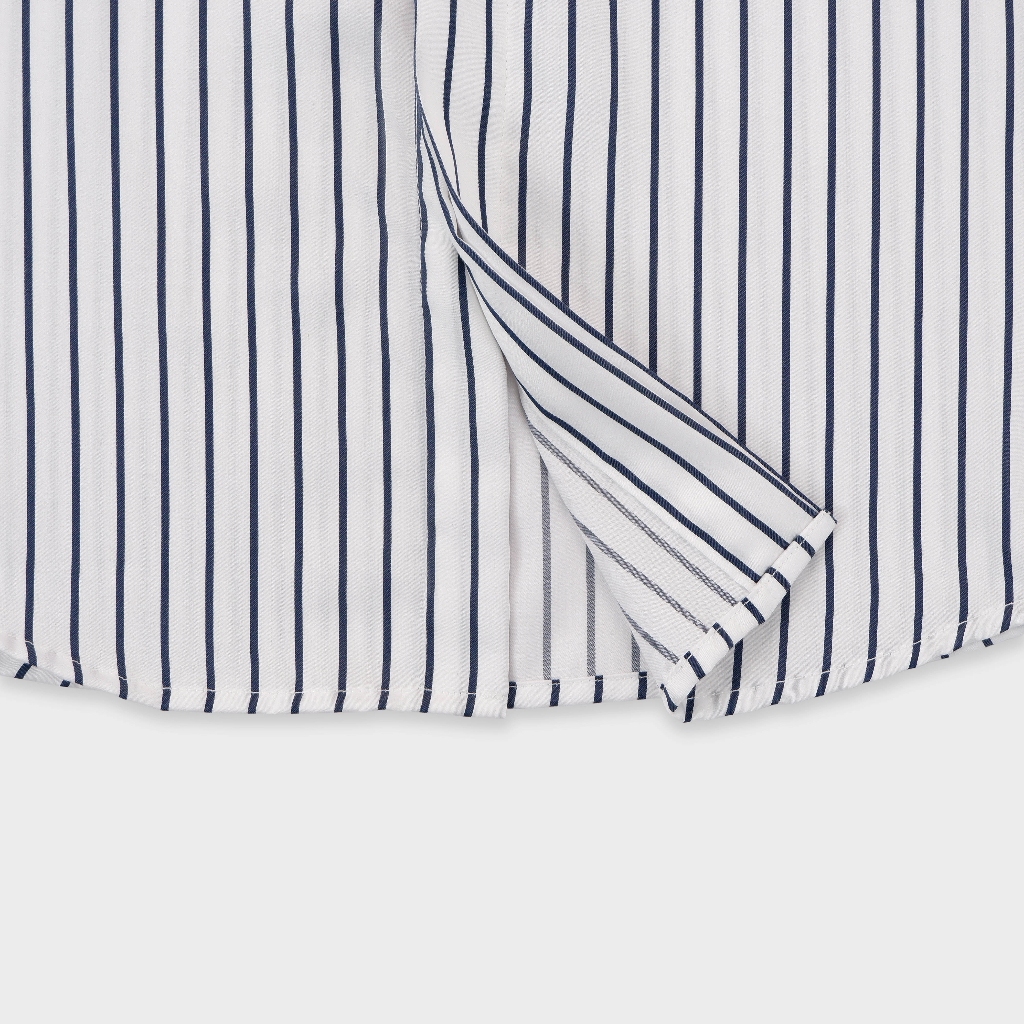 Áo Sơmi Nam Công Sở Thường Ngày Không Túi Sọc Xanh Trắng Cổ Bẻ Cơ Bản BetterNick