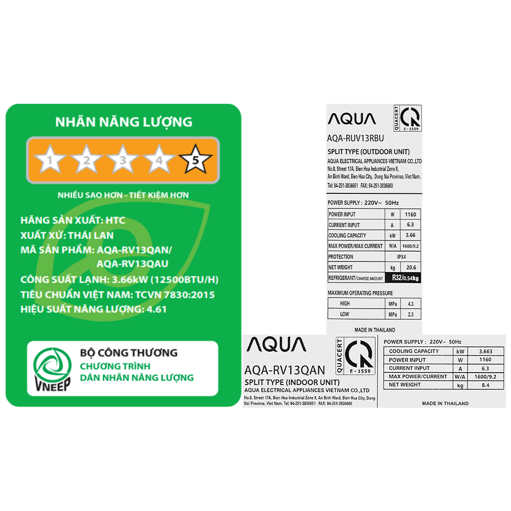 Máy lạnh Aqua Inverter 1.5 HP AQA-RV13QA 2023