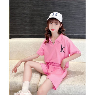 Bộ quần áo trẻ em dành cho bé gái 18-45kg mẫu chữ K. Chất liệu cotton, co dãn thoáng mát. HA35