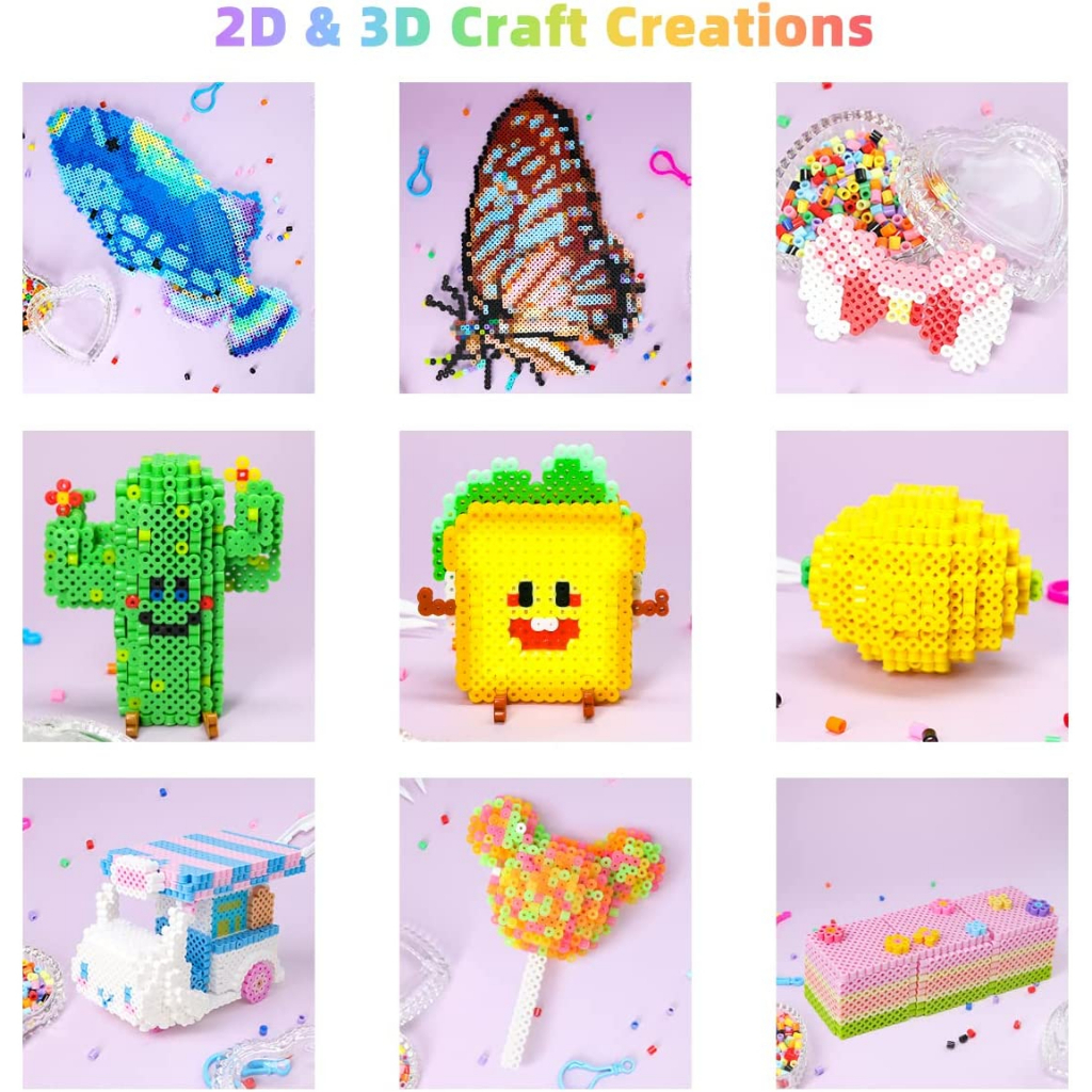 7000 Hạt Xỏ Lỗ 24 Màu 5Mm 3D Nhiều Màu Sắc Dùng Để Làm Quà Tặng Cho Bé