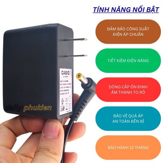 Adapter nguồn đàn Casio CTK-2000 CTK-2100 9v , nguồn đàn organ casio xịn