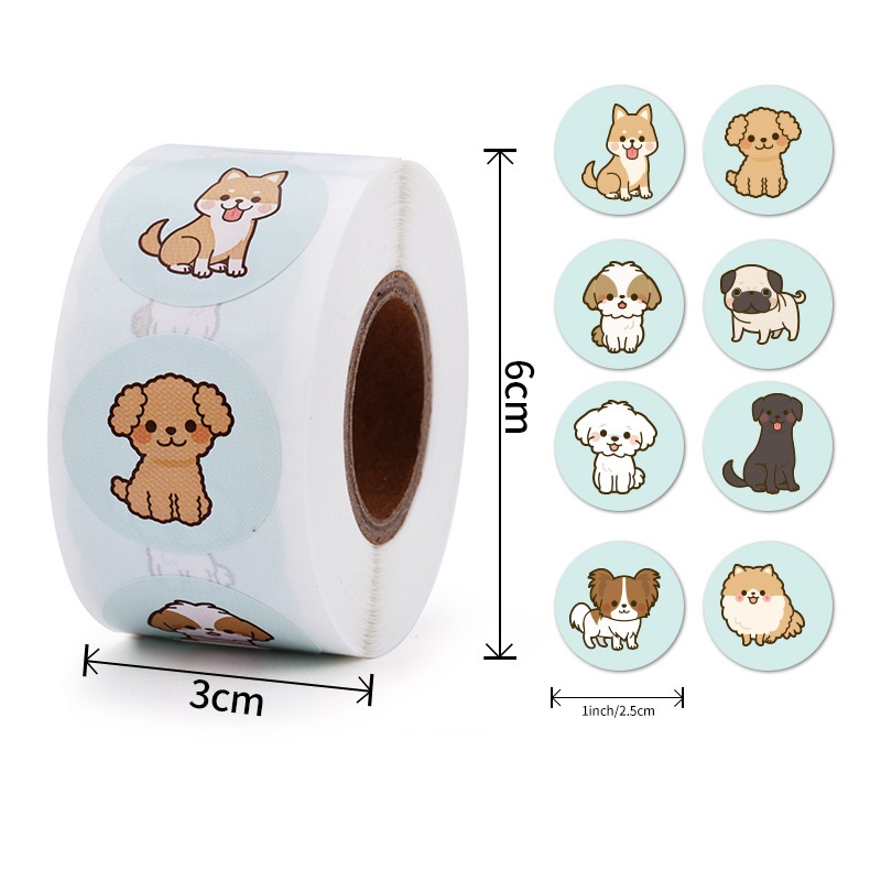 Cuộn 500 sticker nhãn dán Thank you - nền hồng phấn, vintage, đơn giản sang xịn