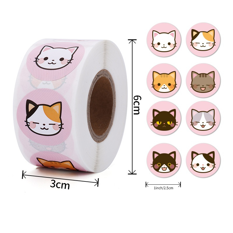 Cuộn 500 sticker nhãn dán Thank you - nền hồng phấn, vintage, đơn giản sang xịn