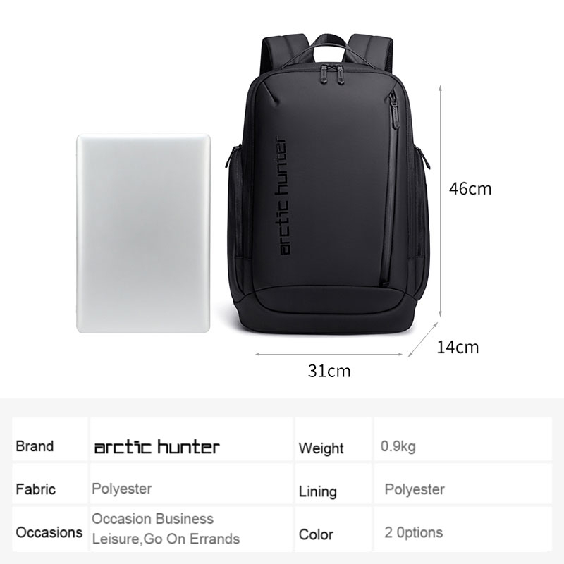 Balo laptop Arctic Hunter chất liệu Oxford chống nước, có cổng USB - B00554