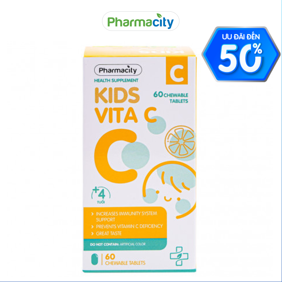 Viên nhai Pharmacity hỗ trợ bổ sung vitamin C(Hộp 60 viên)