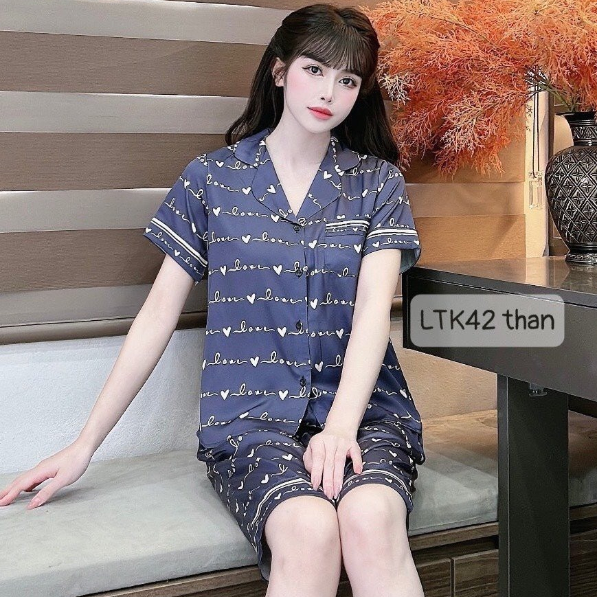 Tổng hợp bộ Pijama lửng nữ, đồ ngủ lụa satin cao cấp bộ đồ mặc nhà nữ đẹp mùa hè thoáng mát - THE SUN