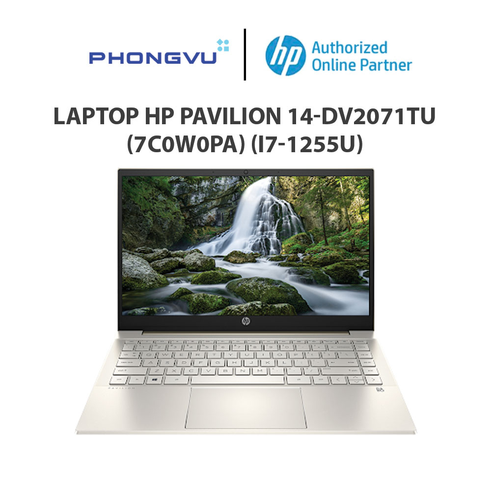 Laptop HP Pavilion 14-dv2071TU (7C0W0PA) (i7-1255U) (Vàng) - Bảo hành 12 tháng