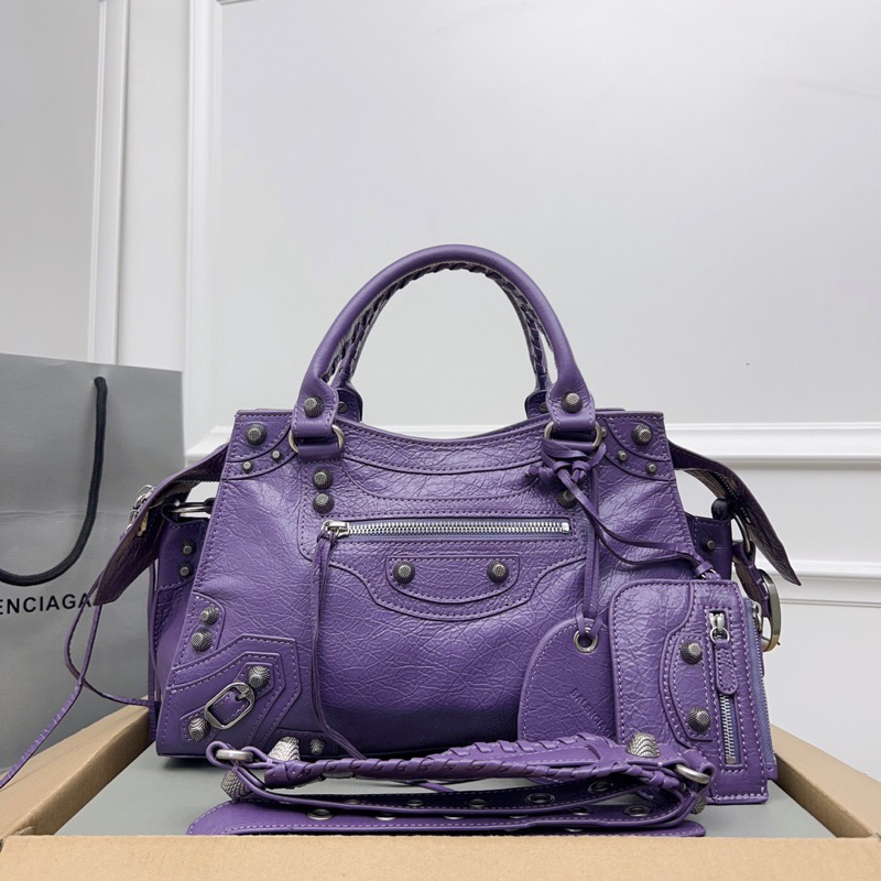 Túi xách Balenciaga Neo Cagole XS 1:1 da cừu hiệu ứng nhăn nguyên miếng size 32x21x14cm