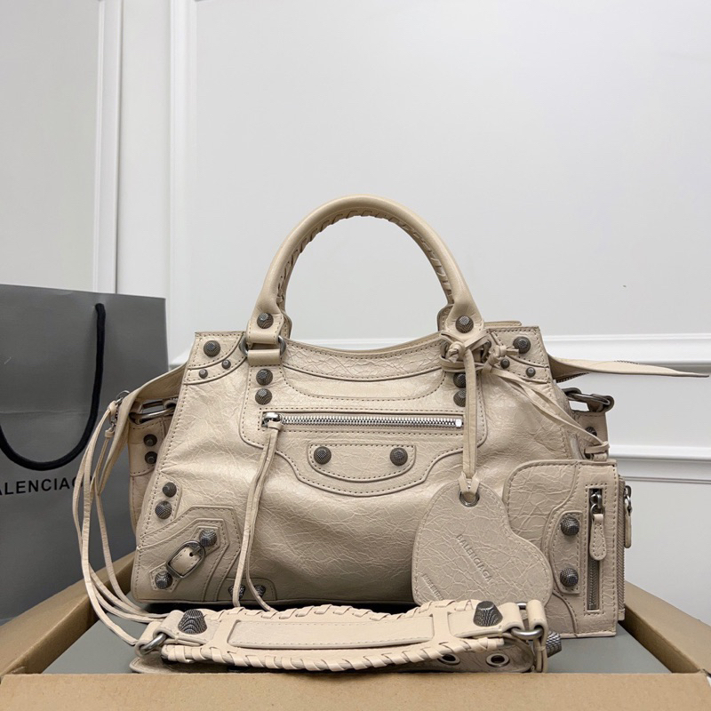 Túi xách Balenciaga Neo Cagole XS 1:1 da cừu hiệu ứng nhăn nguyên miếng size 32x21x14cm