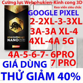 Kính cường lực Webphukien cho Google Pixel 2/2 XL/2XL/3/3XL/3 XL/3A/3A XL/4/4XL/4 XL/5/4A/4A 5G/4A5G/6/7/6 Pro/7 Pro