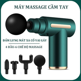Máy massage cầm tay - súng massage cầm tay 4 đầu 6 chế độ