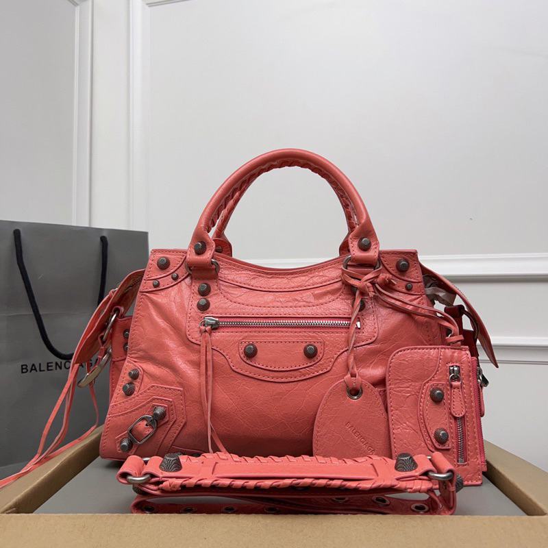 Túi xách Balenciaga Neo Cagole XS 1:1 da cừu hiệu ứng nhăn nguyên miếng size 32x21x14cm
