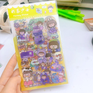 Set 6 tấm Sticker Trong Suốt Hoạ Tiết cute