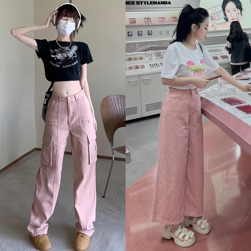 Set áo croptop hình kèm quần suông culottes