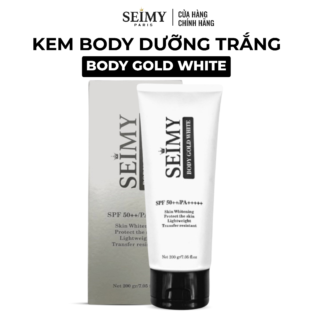 Kem Body Dưỡng trắng chống nắng Seimy - Body Gold White 120ml