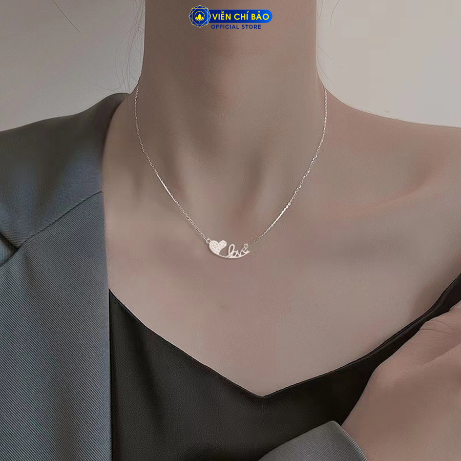 Dây chuyền bạc nữ chữ LOVE chất liệu bạc 925 thời trang phụ kiện trang sức nữ Viễn Chí Bảo D400213