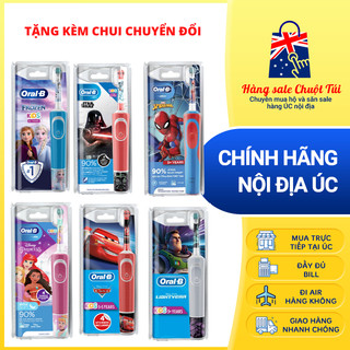 [Tặng kèm chui/giá đỡ] Bàn chải điện trẻ em Oral B nội địa Úc và Châu Âu