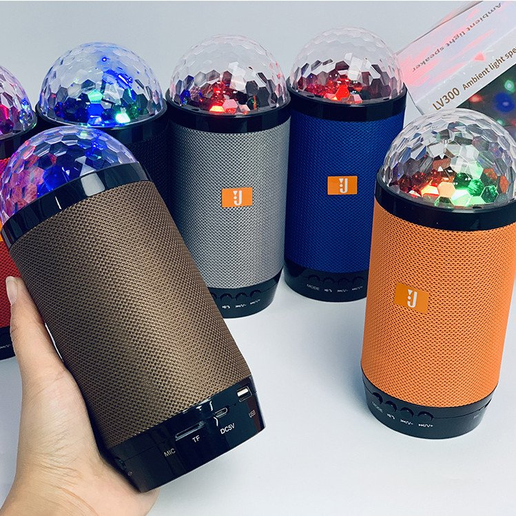 Loa Bluetooth Đèn Led LV300 Loa Nghe Nhạc kiêm đèn Led 7 Màu Nhấp Nháy Theo Nhạc - Bảo hành 12 Tháng