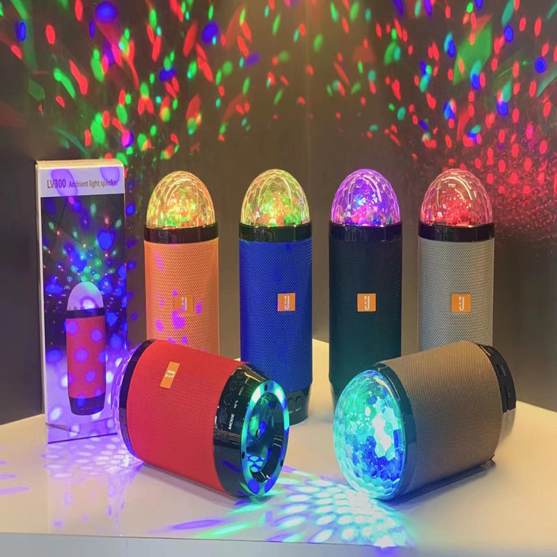 Loa Bluetooth Đèn Led LV300 Loa Nghe Nhạc kiêm đèn Led 7 Màu Nhấp Nháy Theo Nhạc - Bảo hành 12 Tháng