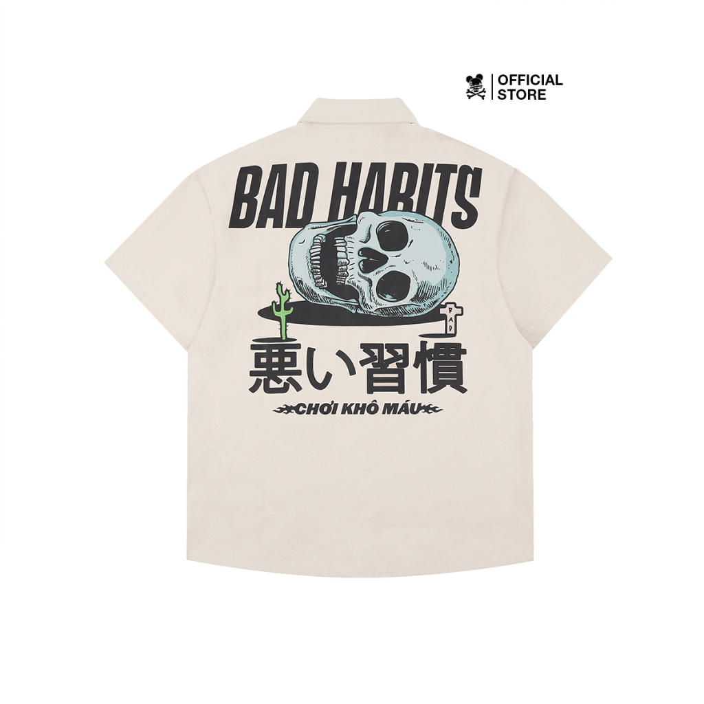 Áo Sơ Mi Unisex Bad Habits- Sand "Khô Máu" Shirt - Local Brand Chính Hãng