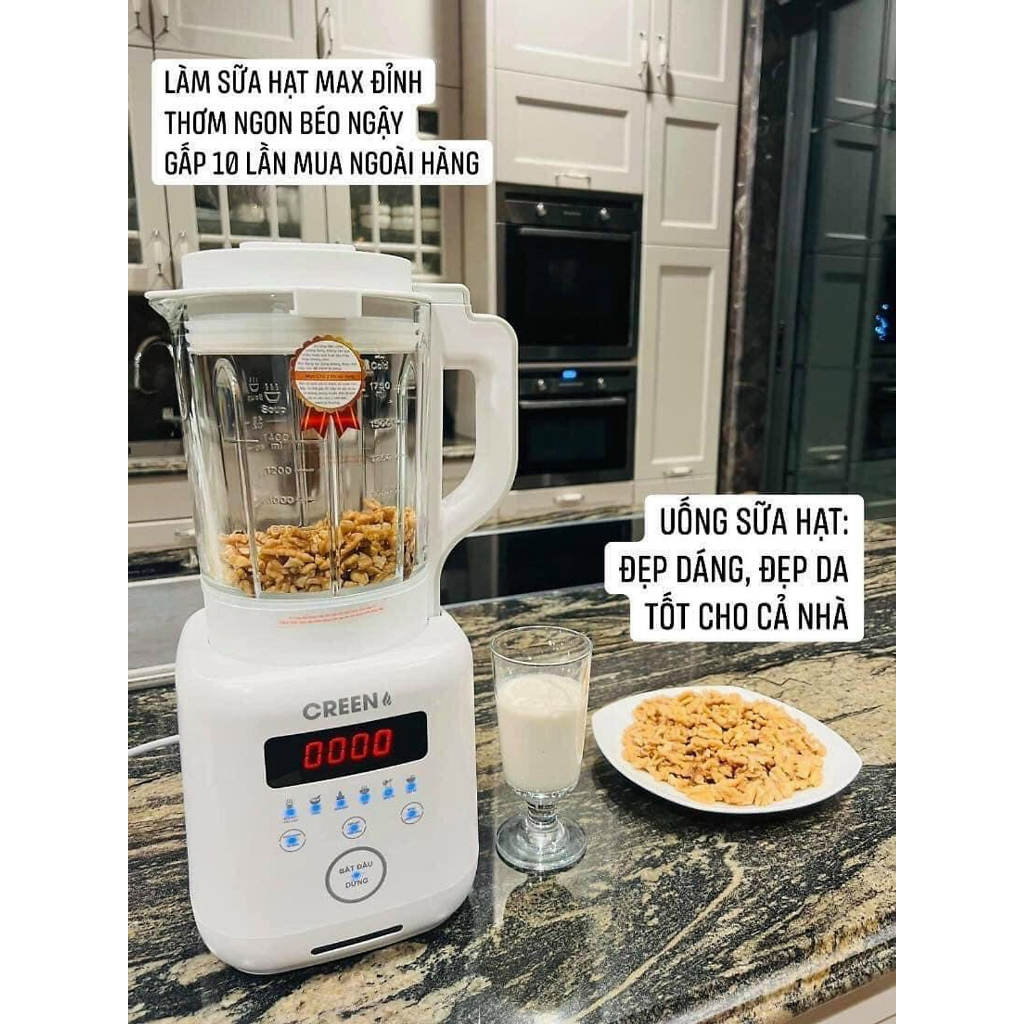 Máy Làm Sữa Hạt Đa Năng Creen BA-138 Plus dung tích 1.75L, Công Suất 1600W, Bộ Giảm Âm Thông Minh (Chính Hãng, BH 24th