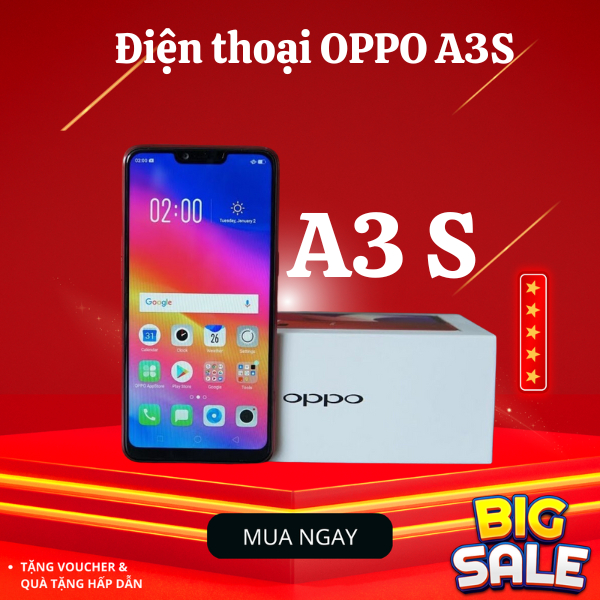 Điện Thoại Cảm Ứng Oppo A3s Ram 6/128g Màn Hình Ips Lcd 6.2 Inches (Đẹp 99%) - Fullbox