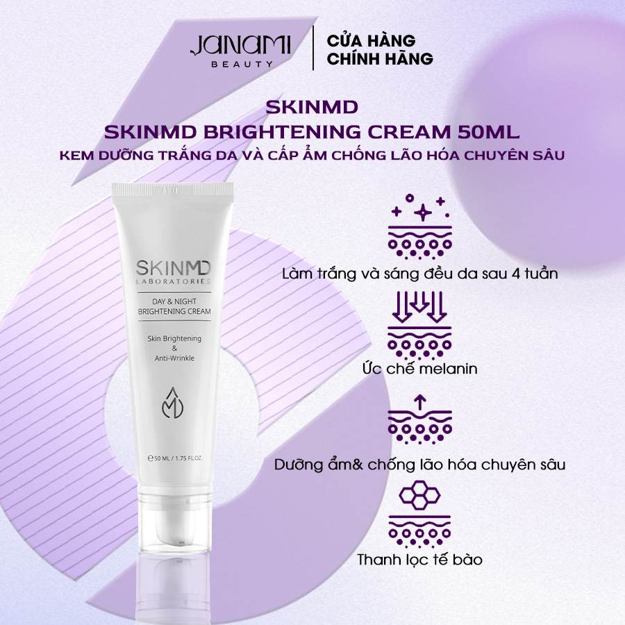 Kem dưỡng trắng và sáng da SkinMD Laboratories Day & Night Brightening Cream 50ml