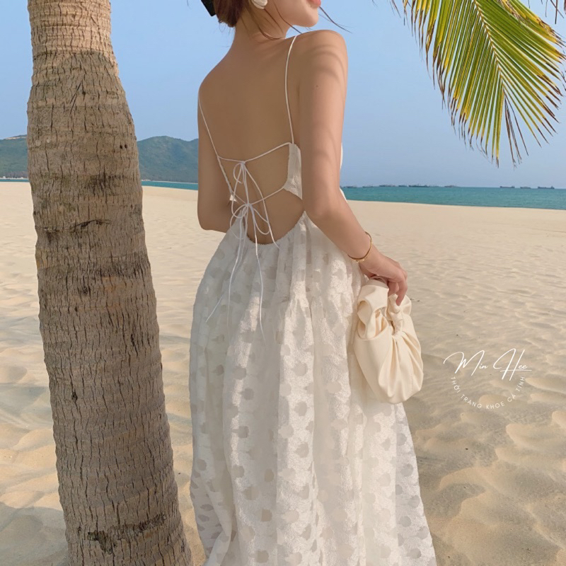 Đầm maxi nữ hai dây, váy đi biển dáng dài có mút thời trang kiểu babydoll phong cách Hàn Quốc nhẹ nhàng