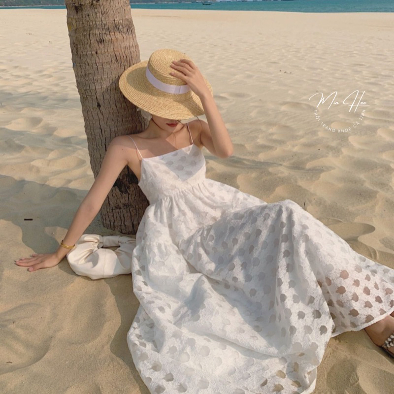 Đầm maxi nữ hai dây, váy đi biển dáng dài có mút thời trang kiểu babydoll phong cách Hàn Quốc nhẹ nhàng
