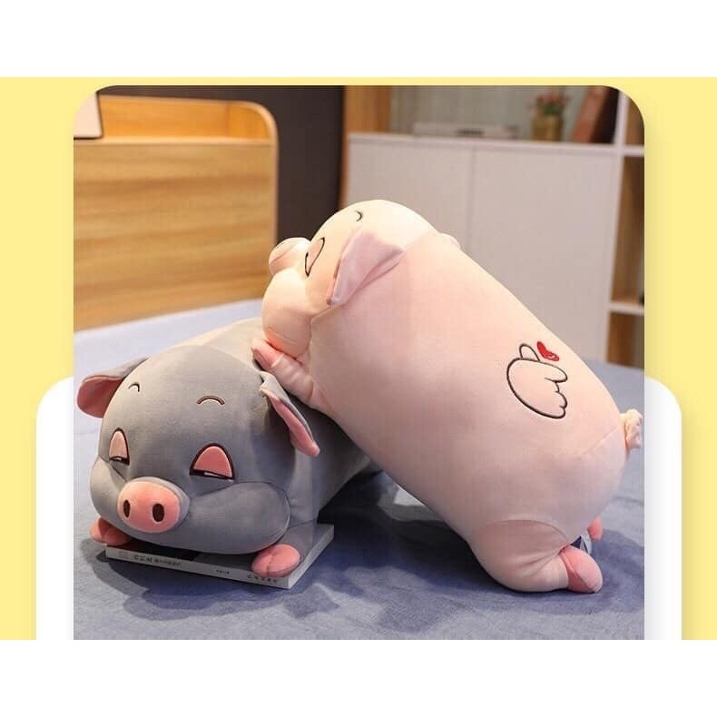 Gấu bông,Gối ôm hình thú con heo béo mắt hí cute thú nhồi bông con lợn ngủ size 40cm, 45cm, 80cm, 1m, 1m, 1m2-SANBEO.VN