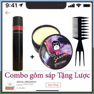 Combo Gôm Xịt Tóc Giữ Nếp Hương Nước Hoa. + sáp vuốt tóc nam