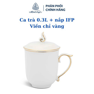 Ca minh long 0.3l + nắp mẫu đơn ifp chỉ vàng - gốm sứ cao cấp minh long 1