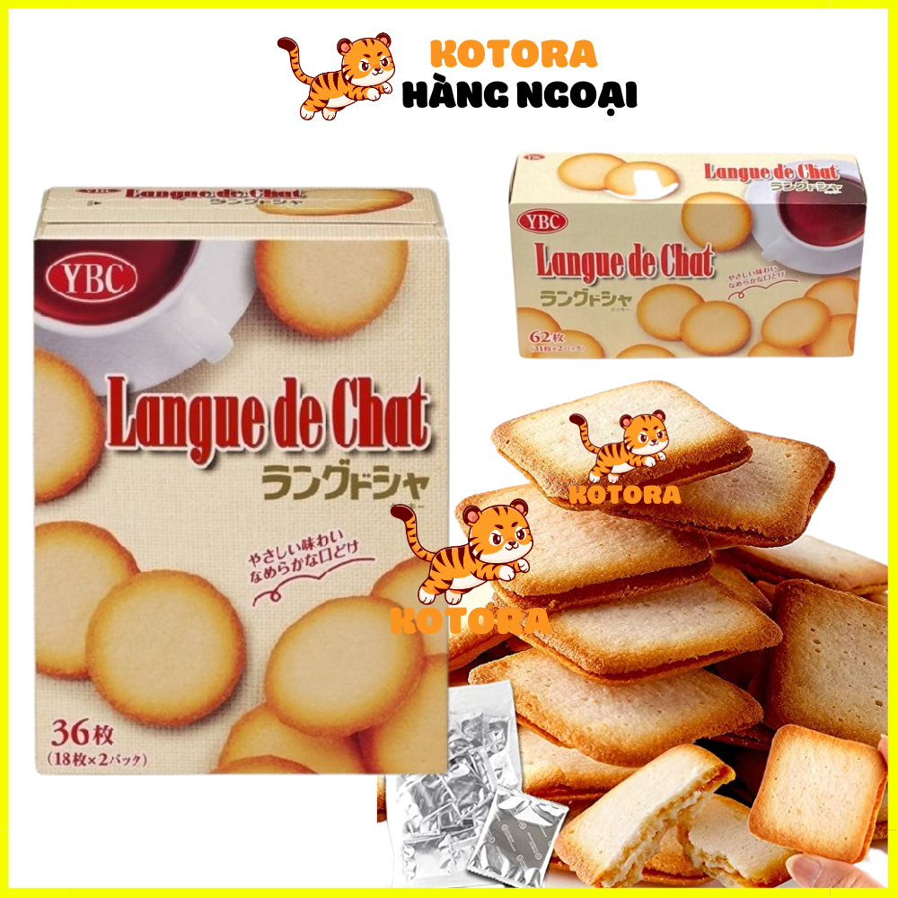 Bánh quy trứng YBC Langue de Chat hộp 62 và hộp 36 cái nội địa Nhật Bản