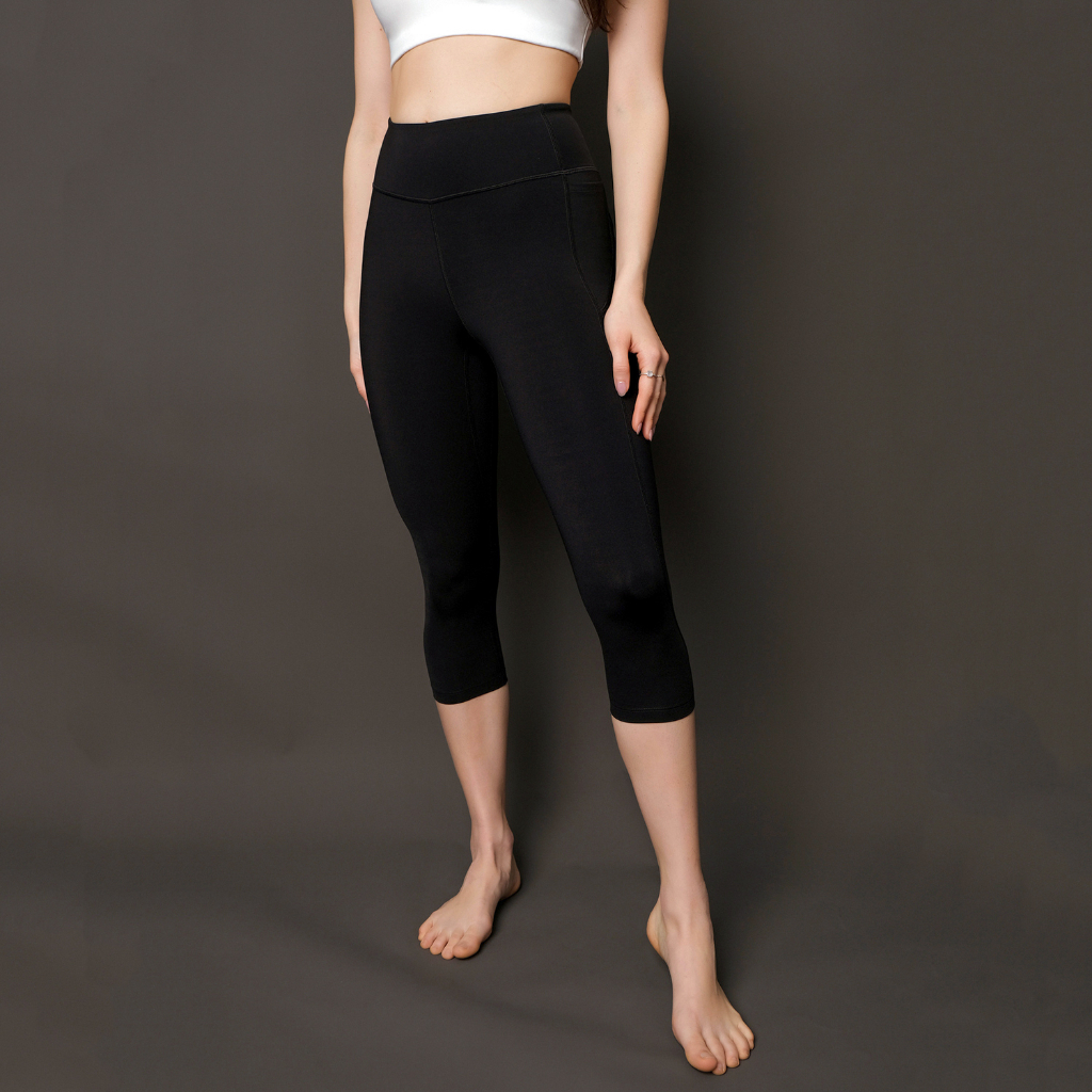 Quần tập gym yoga legging nữ dáng lửng 3/4 Runnavy, Ecofriend nâng mông tôn dáng WL67S