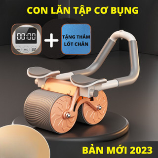 Con lăn tập bụng tại nhà - Dụng cụ tập cơ bụng hỗ trợ tập plank bằng con lăn siêu tiện dụng