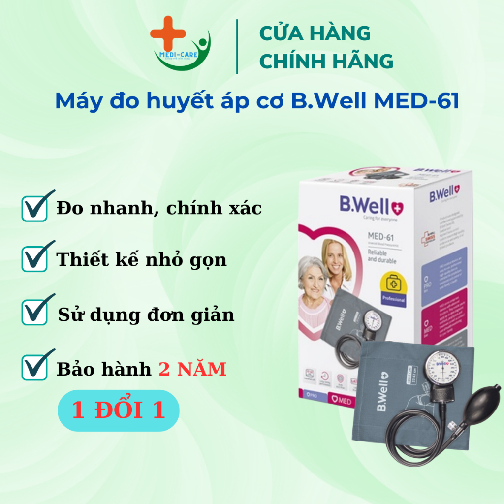 Máy đo huyết áp cơ B.Well MED-61 - Nhập khẩu chính hãng từ Thụy Sỹ, đo huyết áp cho người lớn