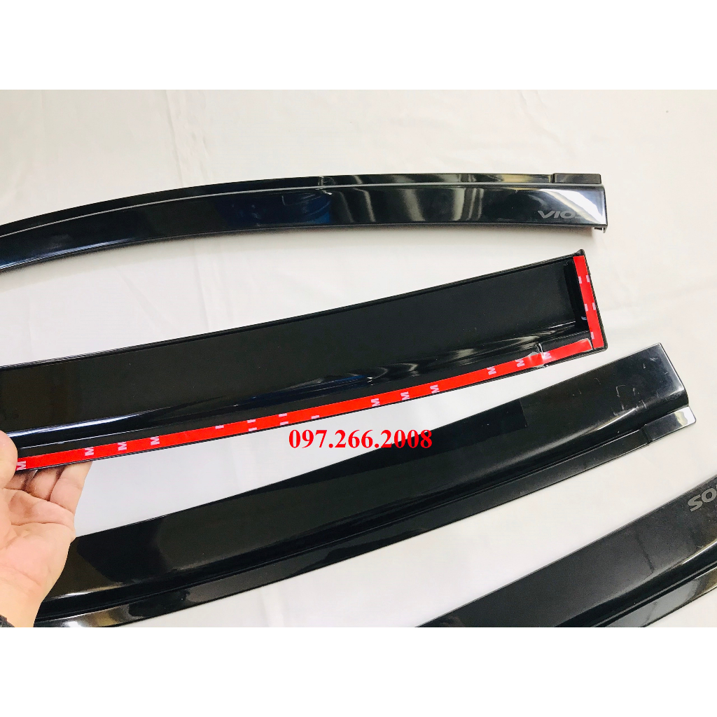 Vè che mưa xe Toyota Vios 2014 - 2017 nhựa đen thái cao cấp, dày dặn, sáng bóng