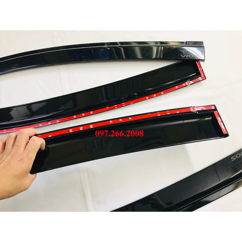 Vè che mưa xe Toyota Vios 2014 - 2017 nhựa đen thái cao cấp, dày dặn, sáng bóng