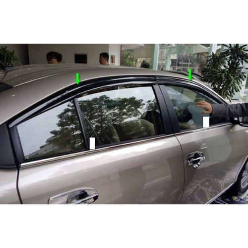 Vè che mưa xe Toyota Vios 2014 - 2017 nhựa đen thái cao cấp, dày dặn, sáng bóng